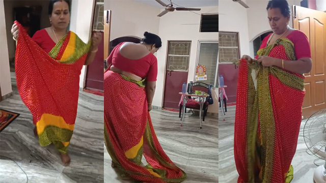 New Tamil Mom Dress Change Infront – son Secretly Recorded it Video Watch