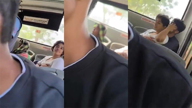 University Cute Couple Public Bus Romance