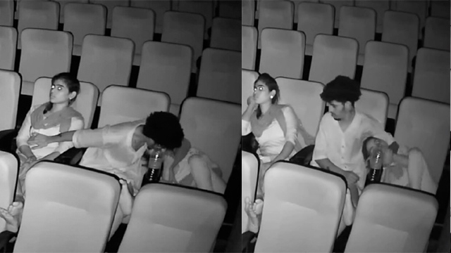 Threesome Romance On Cinema Hall CCTV Cam Record