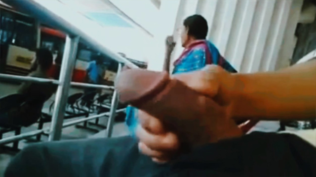 Daring Guy Flash Dick Infront Of Bass Station Mms