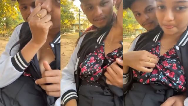 Sweet School Girl – BF Outdoor Boobs Rub Viral