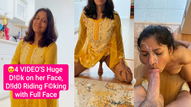 Desi Wife Dildo Ride – Huge Dick Face Creampie MMS