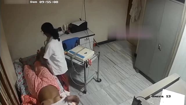 Desi Tamil Aunty Nurse Applying Cream Leg Hidden