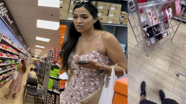 Bhabhi On Shoe Store & Market Upskirt Secretly Rec Porn